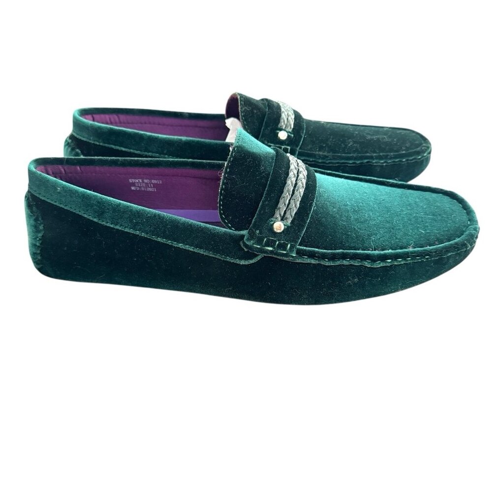 Royal Shoes Green Velvet Loafers Moccasins Men’s Size 11 Shoes New